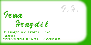 irma hrazdil business card